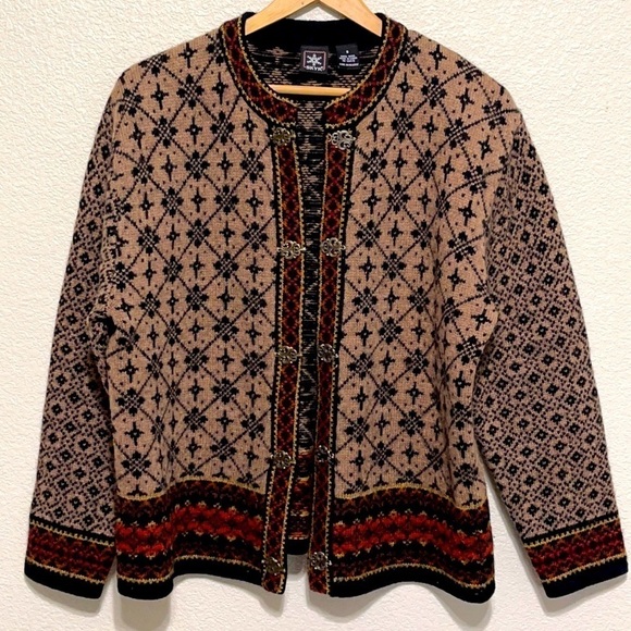 VINTAGE 100% WOOL Skyr Textile Pattern Jacket - Picture 1 of 12